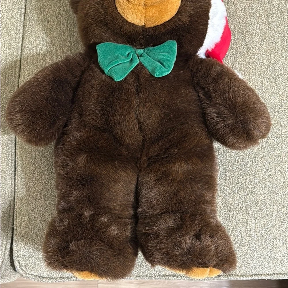 JC Penney Christmas Brown Teddy Bear Plush 24" Santa Hat Soft Stuffed Toy Gift - Picture 12 of 12